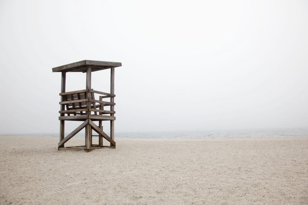 New England Massachusetts Cape Cod Abandoned lifeguard station on beach Canvas Art - Jenna Szerlag Design Pics (19 x 12)