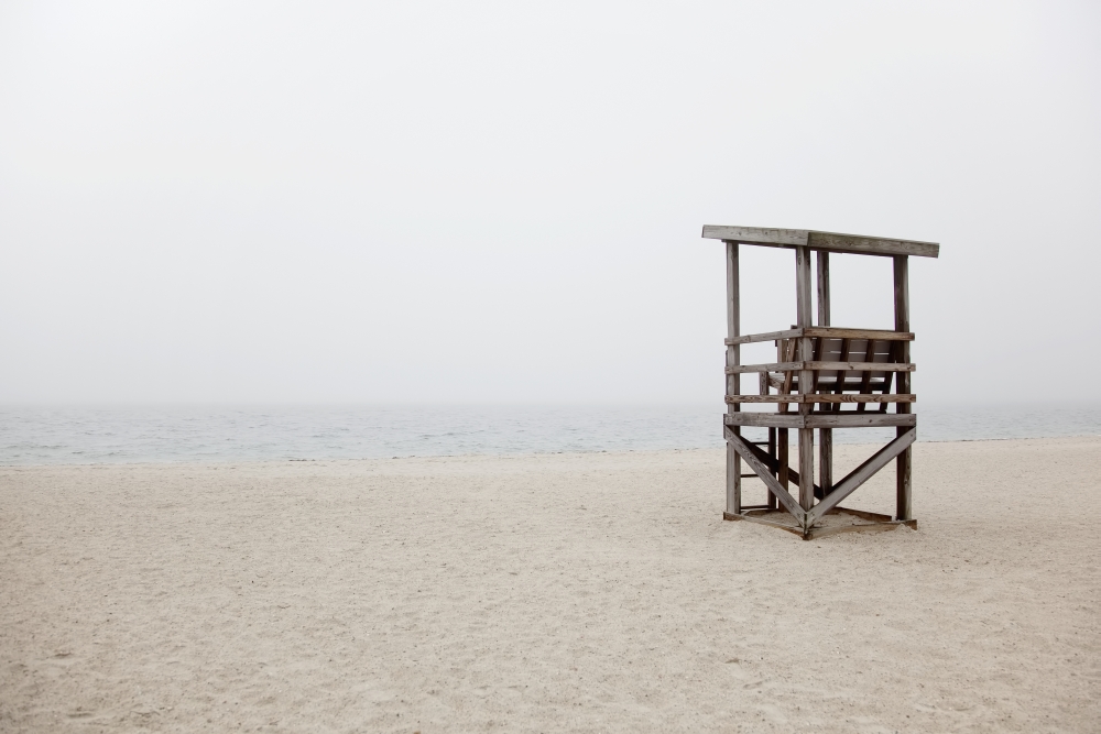 New England Massachusetts Cape Cod Abandoned lifeguard station on beach Canvas Art - Jenna Szerlag Design Pics (19 x 12)