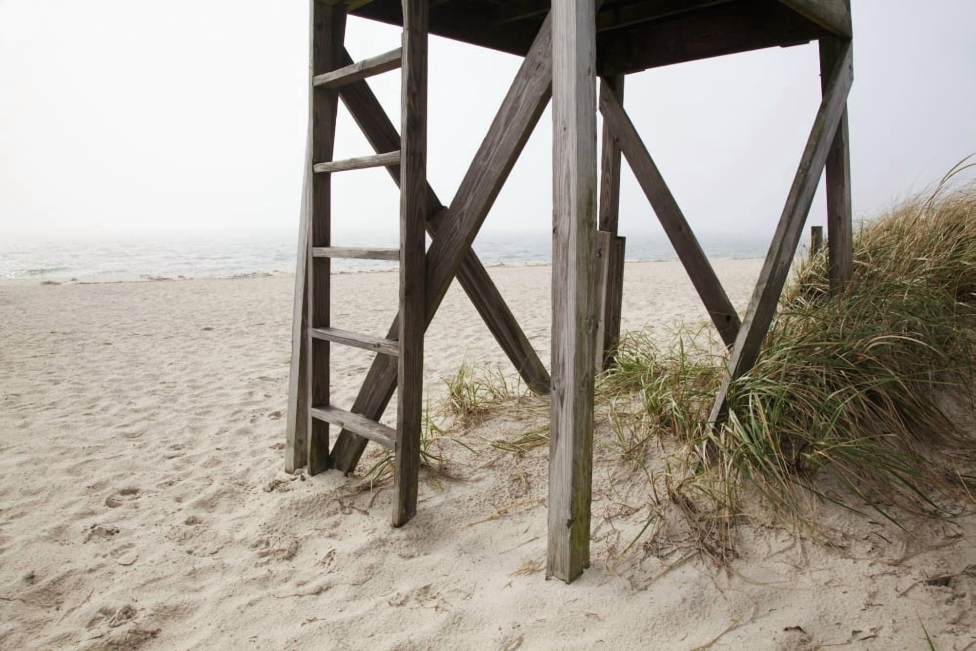 New England Massachusetts Cape Cod Close up of an abandoned lifeguard station on beach Canvas Art - Jenna Szerlag Design Pics (38 x 24)