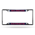 thumbnail image 1 of New England NFL Patriots All Corner EZ View Chrome Metal Laser Cut License Plate Frame, 1 of 5