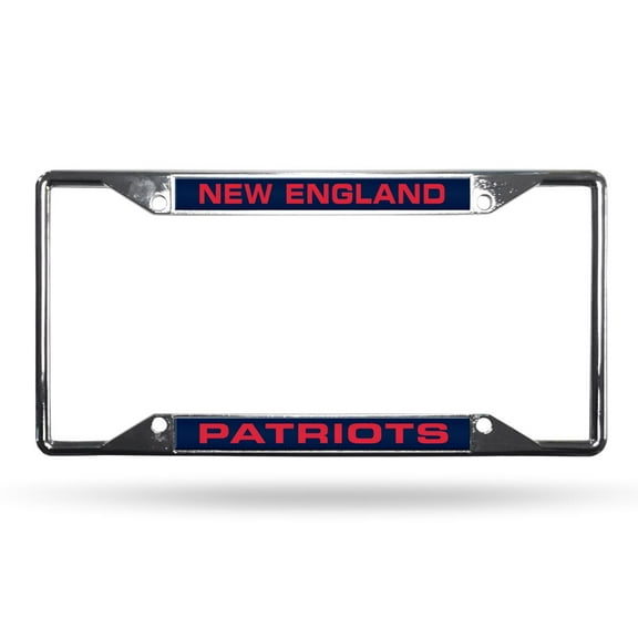 New England NFL Patriots All Corner EZ View Chrome Metal Laser Cut License Plate Frame