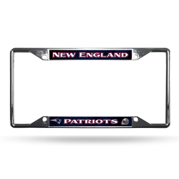 New England Football Patriot's Chrome EZ View License Plate Frame
