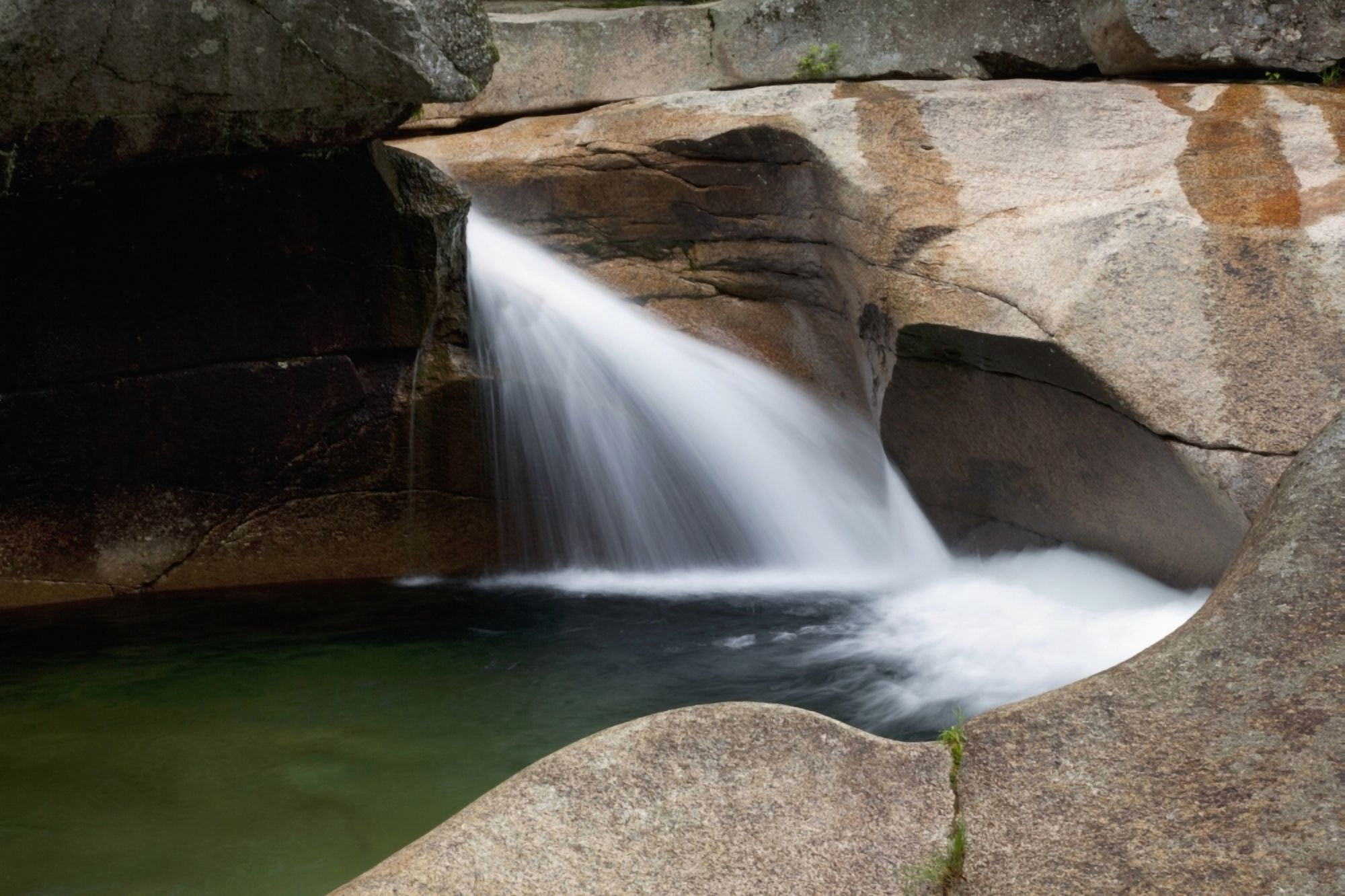 New England New Hampshire White Mountains A forest riverbed and waterfall Canvas Art - Jenna Szerlag Design Pics (19 x 12)