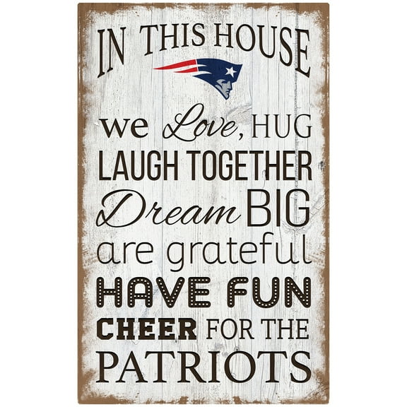 New England Patriots 11'' x 19'' Team In This House Sign