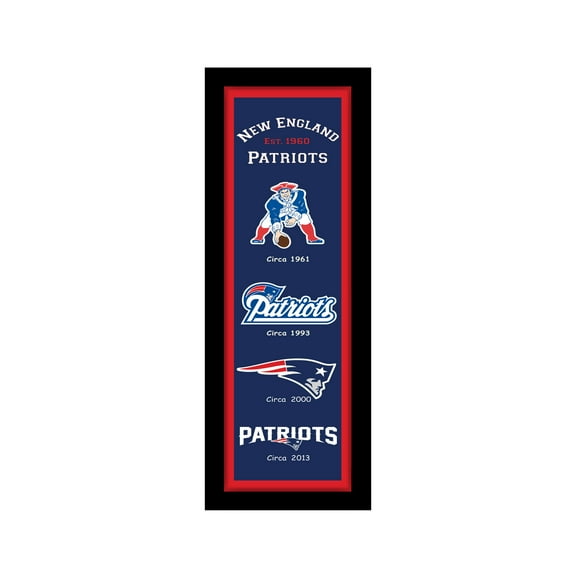 New England Patriots 12" x 36" Logo Heritage Framed Banner