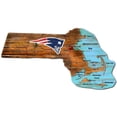 thumbnail image 1 of New England Patriots 23.5" x 23.5" Distressed State with Logo Sign, 1 of 2