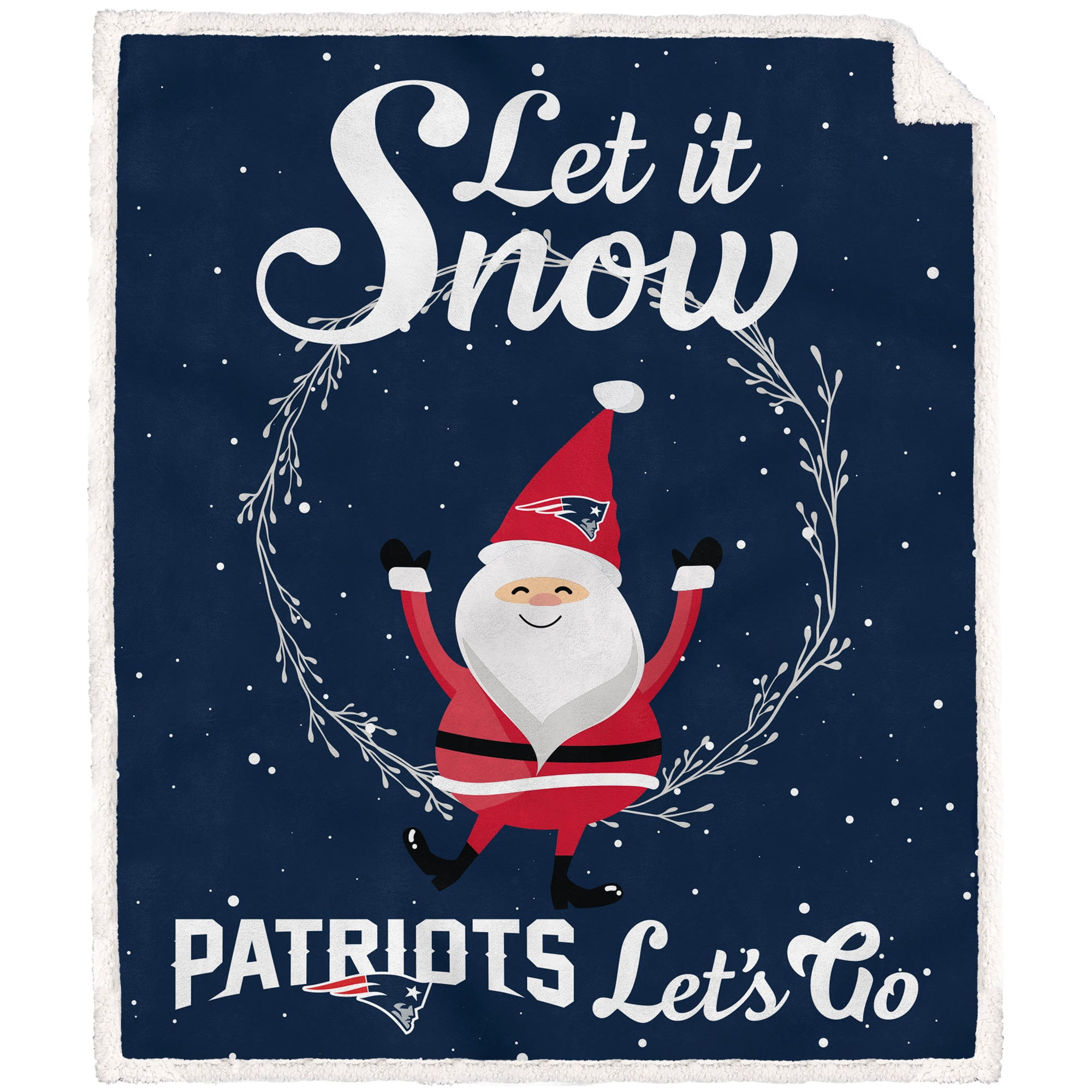 New England Patriots 50'' x 60'' Let It Snow Sherpa Flannel Fleece