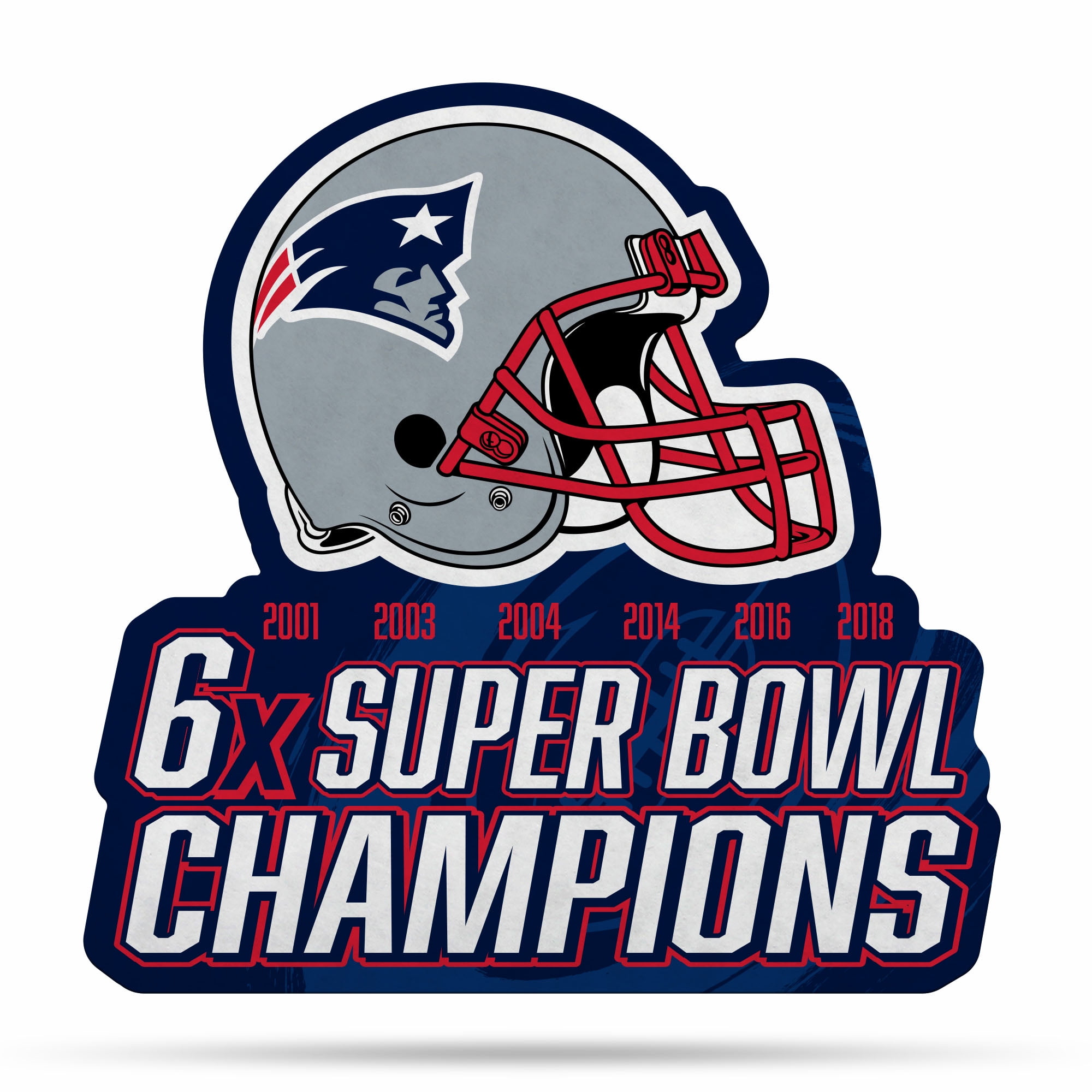 Patriots 6 Time Super Bowl Champs Shape-Cut Pennant