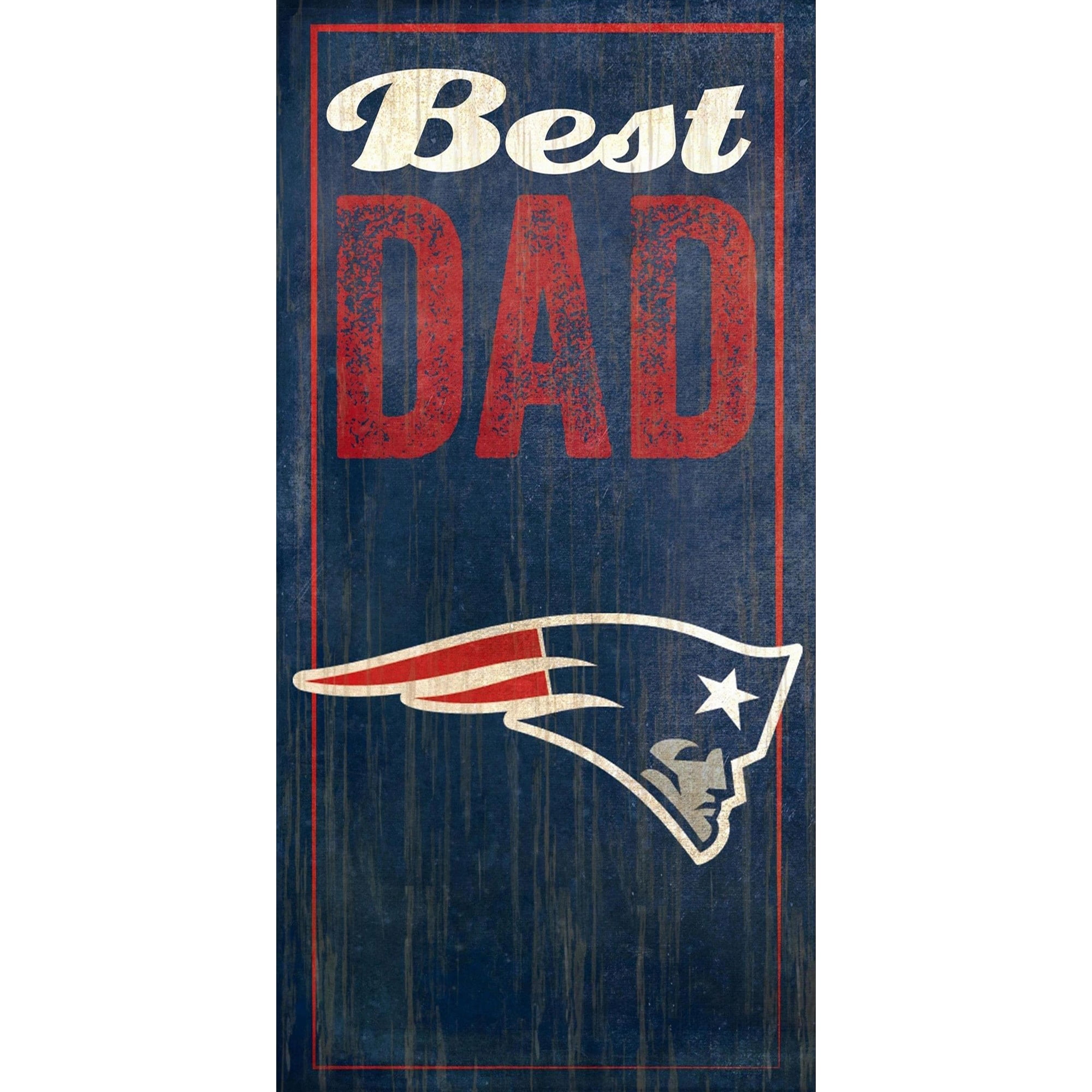 New England Patriots Family Themed Wall Sign | Distressed Finish, Perfect For Fan Decor & Gift
