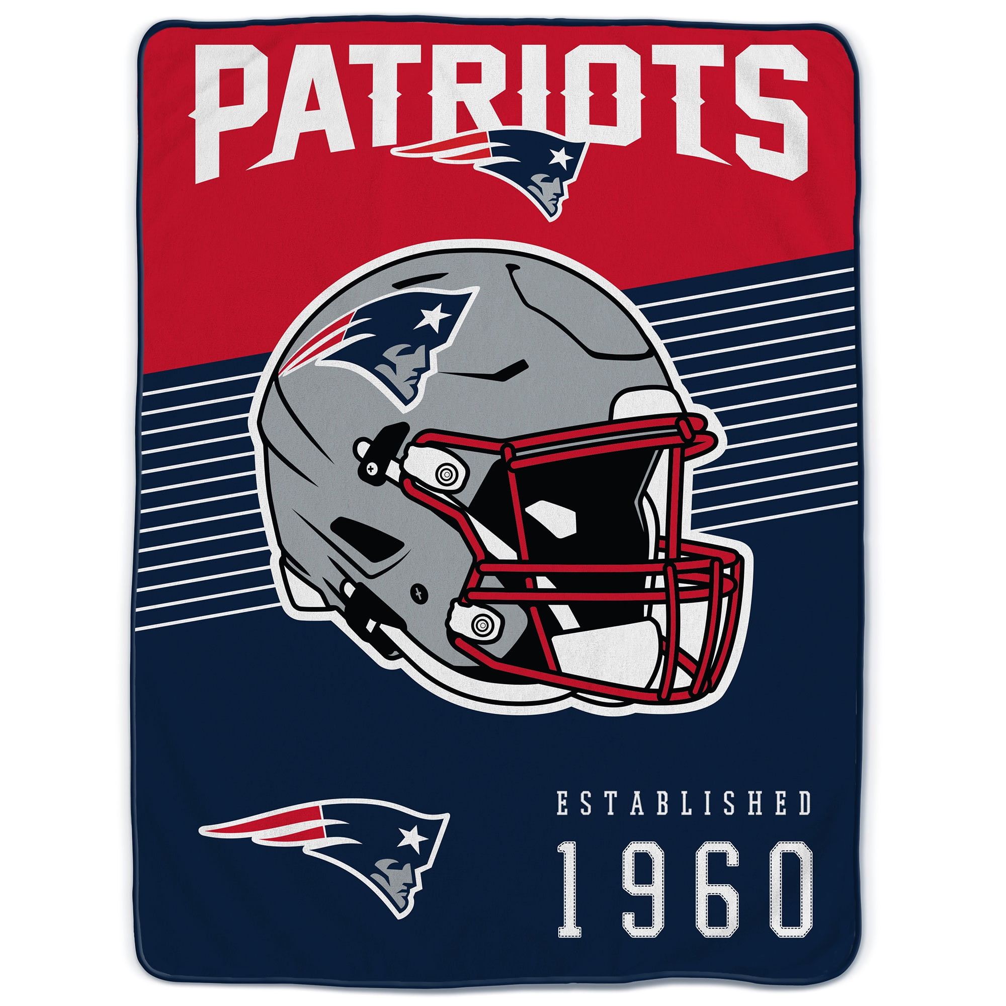 New England Patriots 60" x 80" Helmet Stripes Royal Plush Blanket