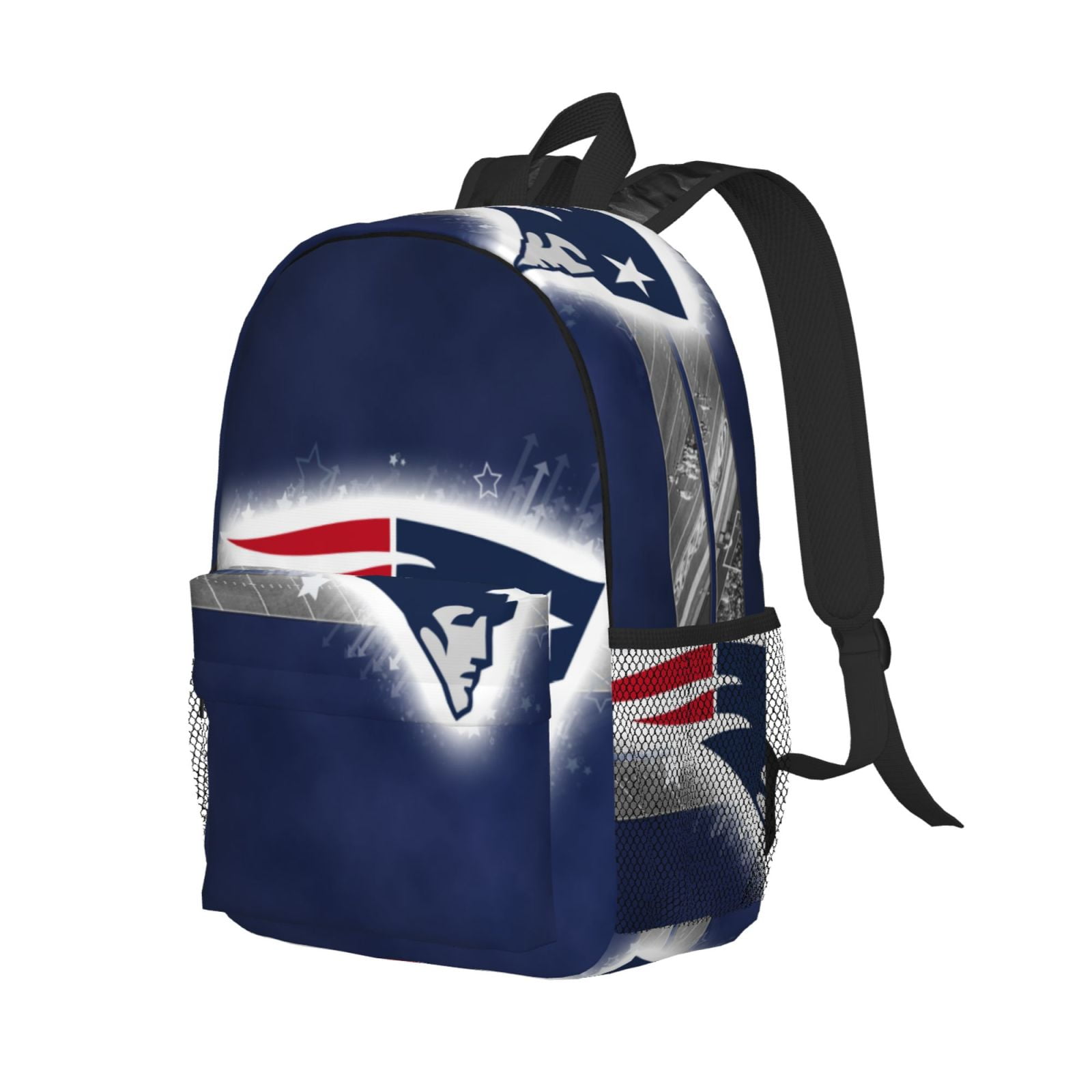 New England Patriots Backpack 15.4in Fashionable Bookbag Sports Leisure School Bag Outdoor Travel Laptop Bag for Boys Girls Teenagers Adults Walmart