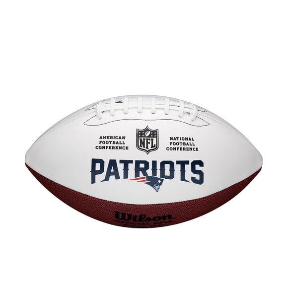 New England Patriots Wilson NFL Live Signature Autograph White Panel Football - Deflated