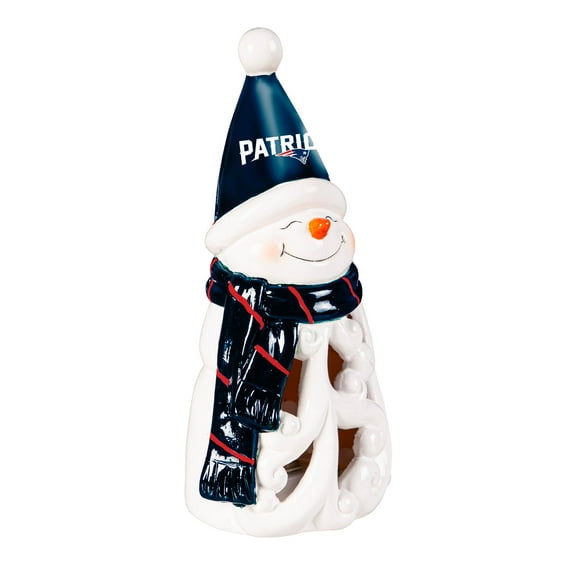 New England Patriots LED 8" Snowman Lit Garden Statue