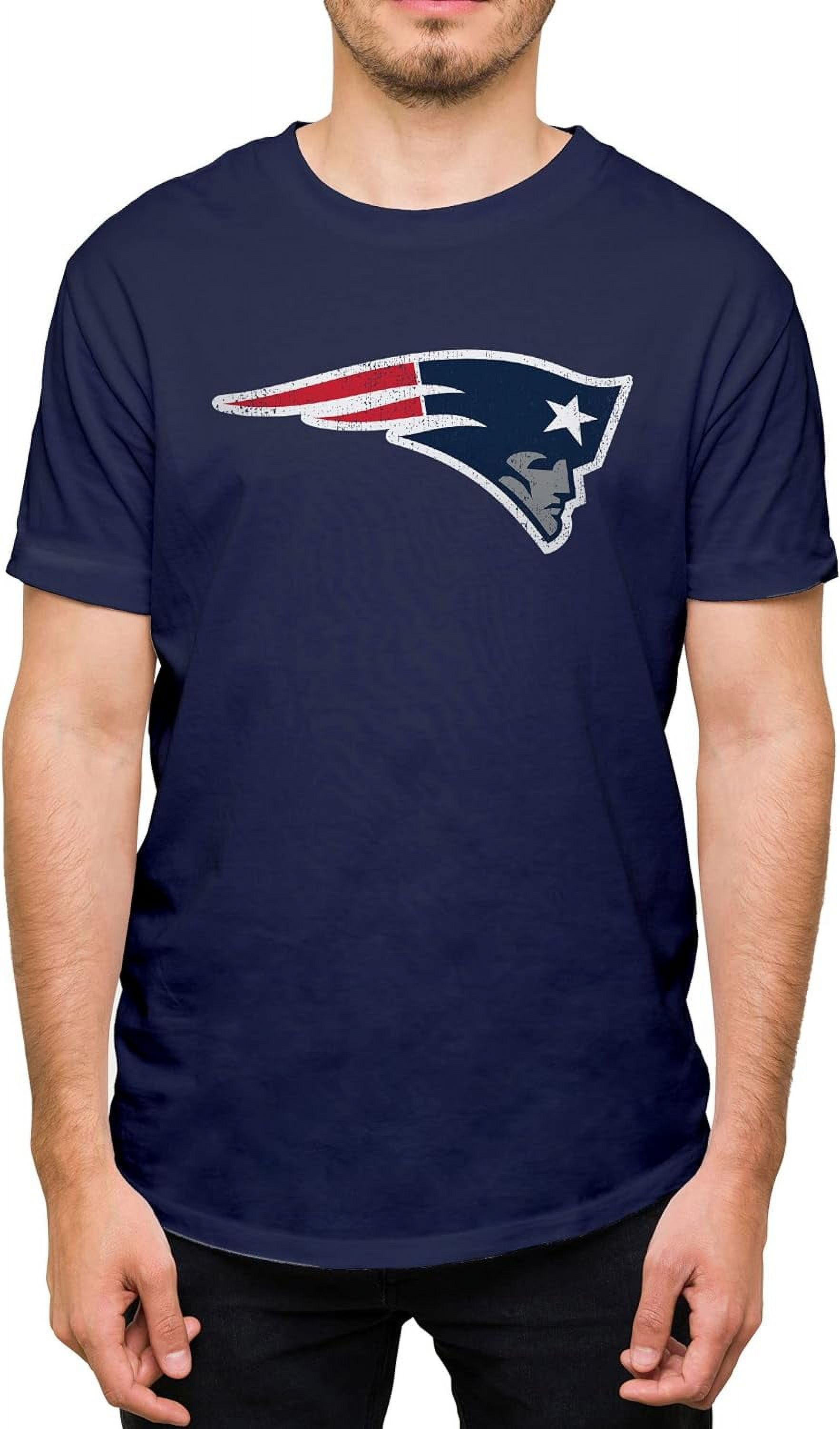 New-England-Patriots-Navy Men and Women Football Team Logo Short Sleeve ...