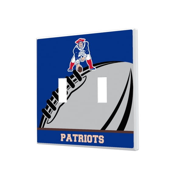 New England Patriots Passtime Design Double Toggle Lightswitch Plate