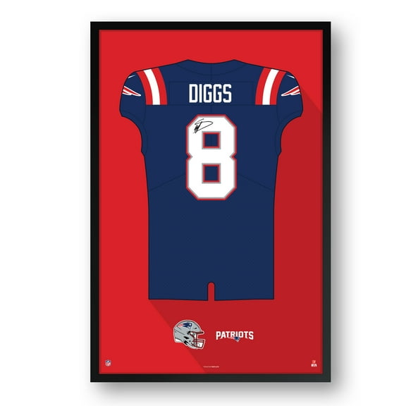 Stefon Diggs New England Patriots Facsimile Signature Framed Jersey Art Print