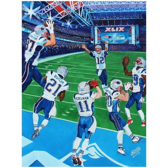 New England Patriots Deacon Jones Foundation Super Bowl XLIX 24'' x 36'' Fine Art Printed Canvas by Edgar Brown