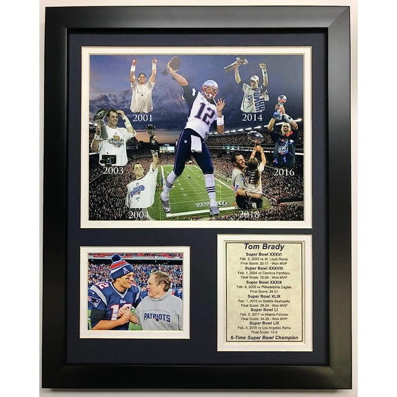 New England Patriots | Tom Brady 6x Champ | 12x15 Framed Photo Collage