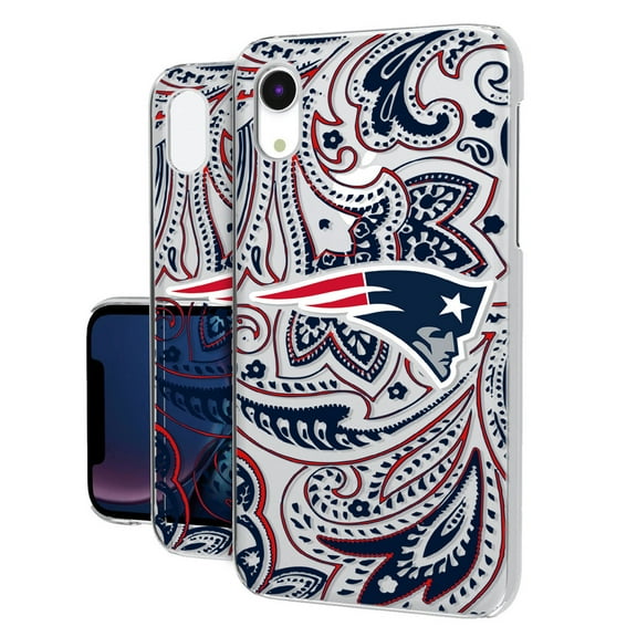 New England Patriots iPhone Clear Paisley Design Case