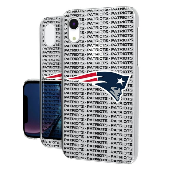New England Patriots iPhone Clear Text Backdrop Design Case