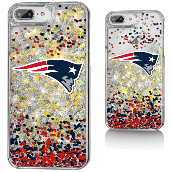New England Patriots iPhone Glitter Case with Confetti Design