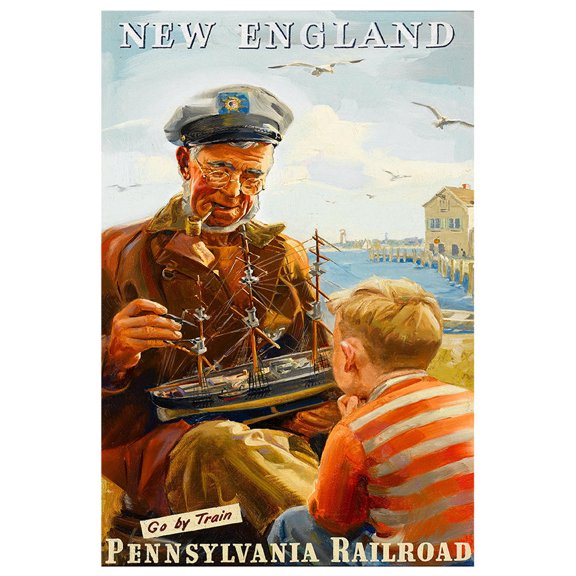 New England - Pennsylvania Railroad - Vintage Travel Poster (8x12Inches(US/CANonly))