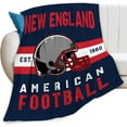 thumbnail image 1 of New England Print Blanket American Football Throw Blankets Couch Sofa Bed Stuff Decor Gifts Merch Soft Cozy Fleece Plush Warm Flannel Bedding for Team Fans Men Women Teen Adults 40"x50", 1 of 6
