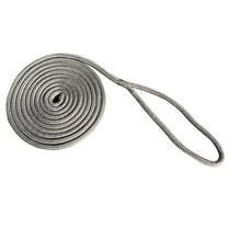 New England Rope 3/8" x 25' Nylon Double Braid Dock Line - Grey 5058-12-00025