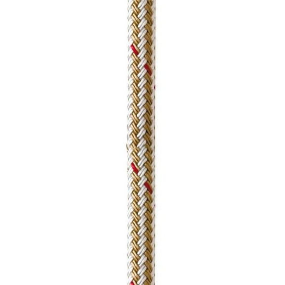 New England Ropes 5/8" x 15' Nylon Double Braid Dock Line - White/Gold w/Tracer