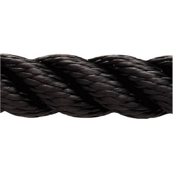 New England Ropes Inc Premium Nylon 3-Strand Bulk Rope 3/8 x 600 Black 70141200