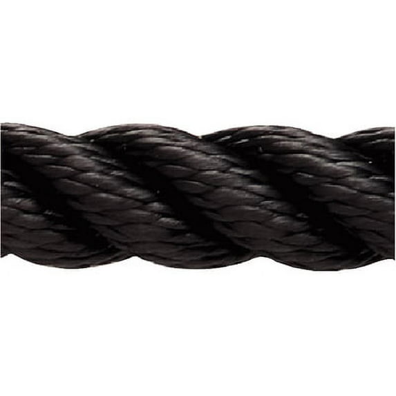 New England Ropes Inc Premium Nylon 3-Strand Bulk Rope 3/8 x 600 Black 70141200