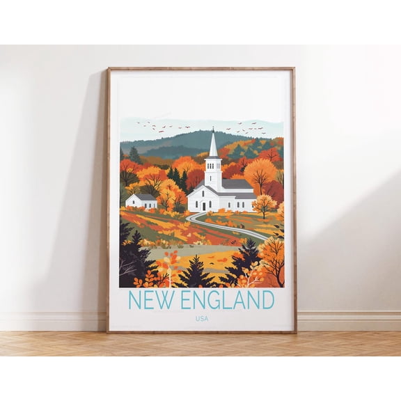 New England USA Autumn Nature Landscape Print Unframed Paper Print