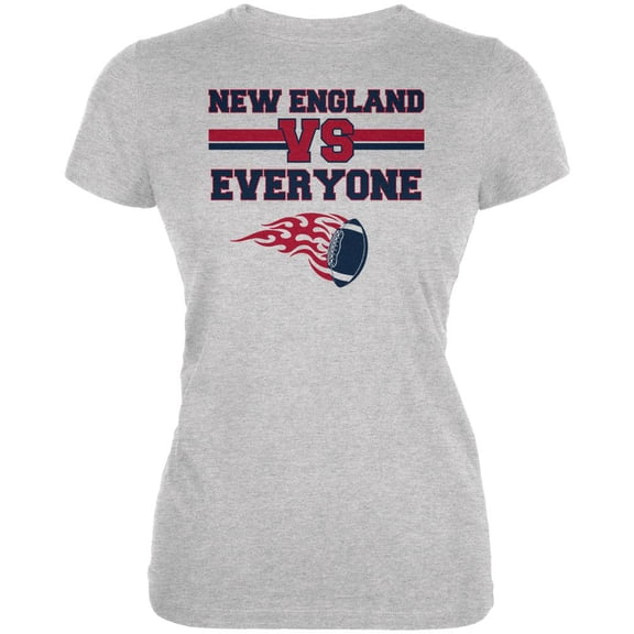 New England Versus Everyone Football Juniors Soft T Shirt Heather X-LG