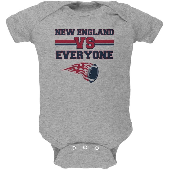 New England Versus Everyone Football Soft Baby One Piece Heather 3-6 M