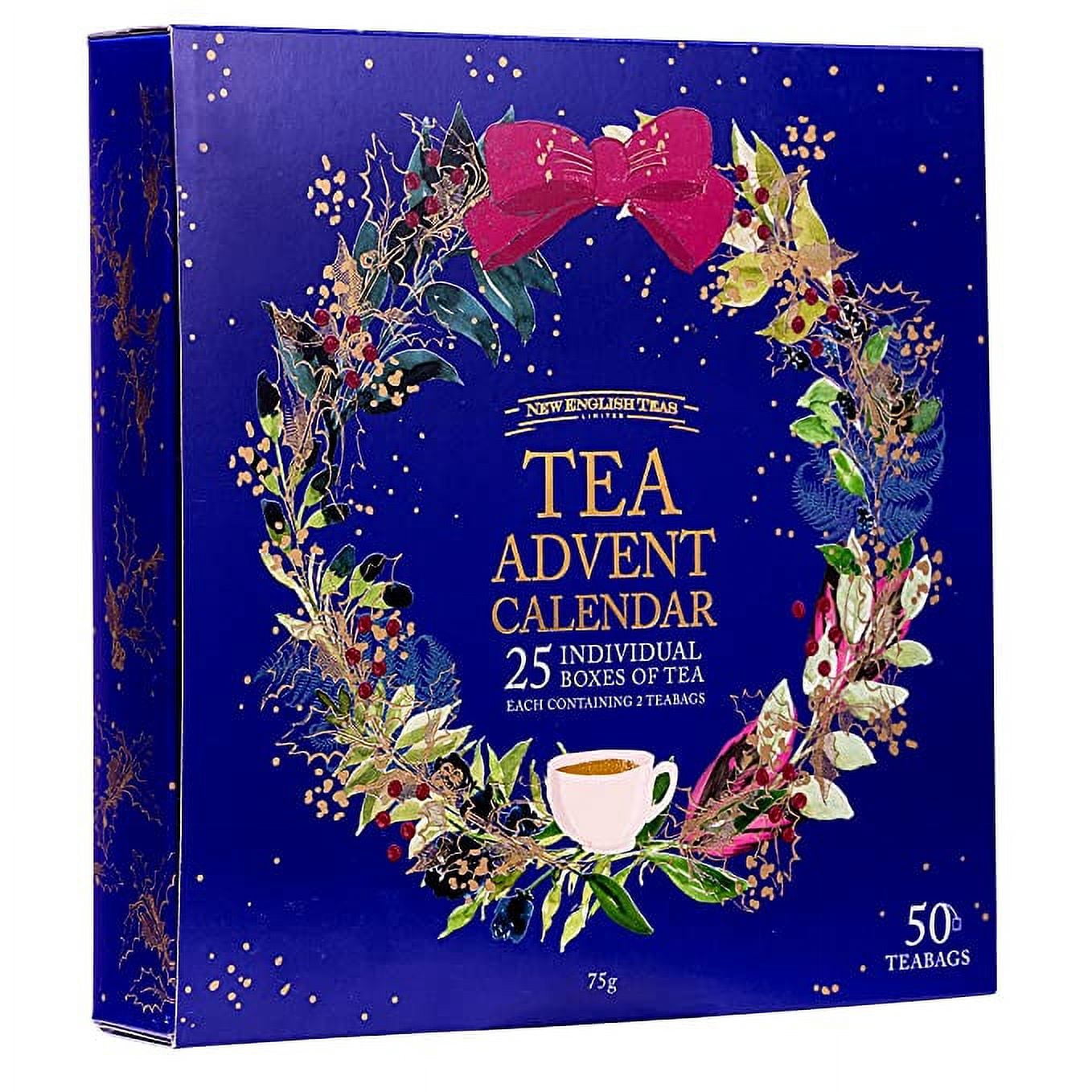 New English Teas Christmas Tea Advent Calendar, 50 Pyramid Teabags, 5 ...