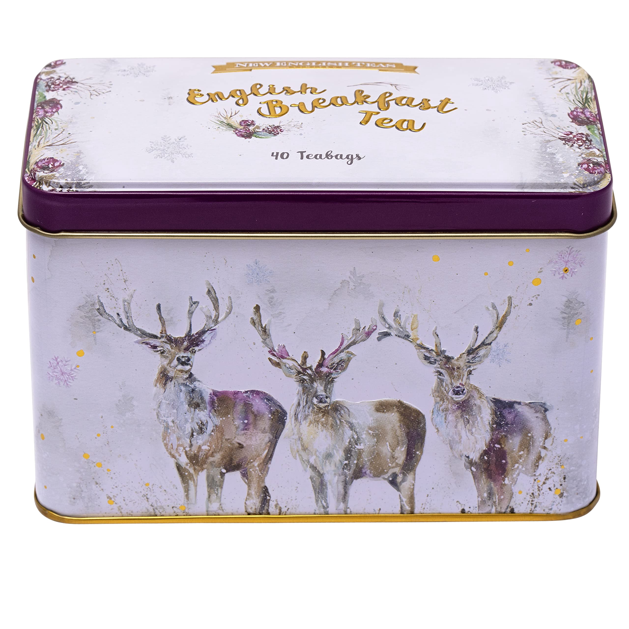 New English Teas English VTF5 Breakfast Christmas Tea Gift Set, Stag ...
