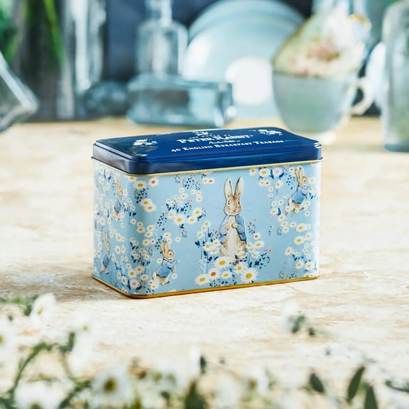 New English Teas Peter Rabbit Daisies Classic Tea Tin with 40 English Breakfast Teabags