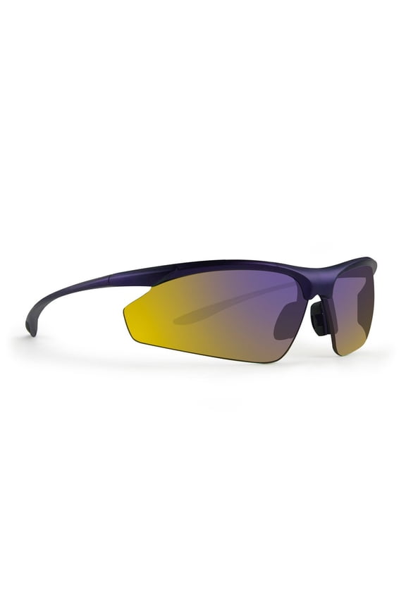 Cadence Sports Sunglasses Purple/Black Polycarbonate Frame with Smoke/Purple Mirror Lens
