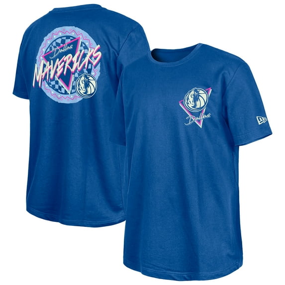 -New Era Blue Dallas Mavericks Glow-in-the-Dark T-Shirt
