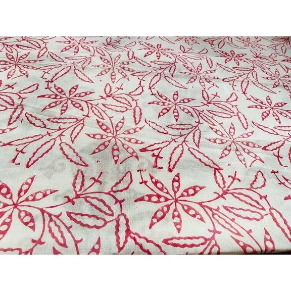 New Era Creation Baby Pink, Green,Delft Blue Indian Hand Block Printed Fabric By The Yard,Table Cover,Farmhouse Decor,Linen Set,Wedding Tablecloth