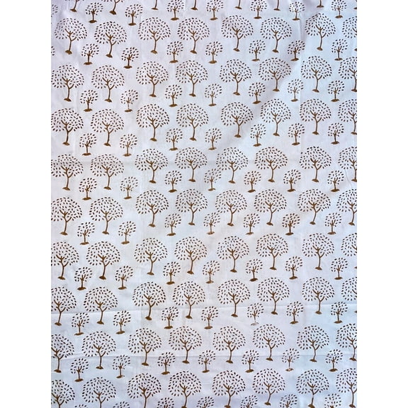 New Era Creation Brown, Indian Hand Block Printed Fabric by the yard,Table Cover,Farmhouse Decor,Linen Set,Wedding Tablecloth mom Gift
