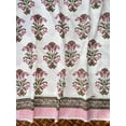 thumbnail image 1 of New Era Creation Cotton Lining Pink Hand Block Print Curtain for Bedroom,Custom Size Drapery for livingroom,Rod Pocket,Rod Pocket with Header,Eyelets,Tie Top, 1 of 4