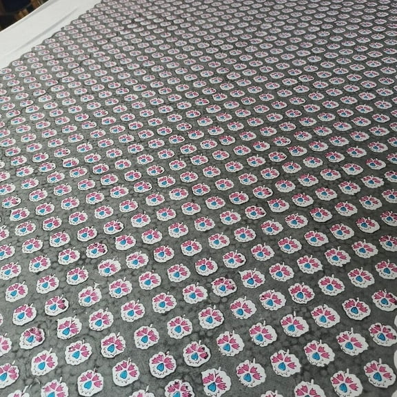 New Era Creation Gray, Indian Hand Block Printed Fabric By The Yard,Table Cover,Farmhouse Decor,Linen Set,Wedding Tablecloth mom Gift