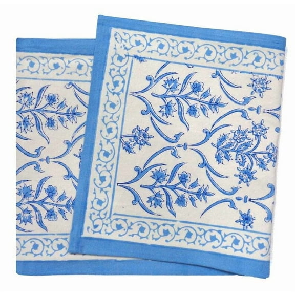 New Era Creation Light Blue Print Table Cloth, Cover India Cotton Table Linen, Custom,Gift for Her,Indian Table Cloth Indigo Print