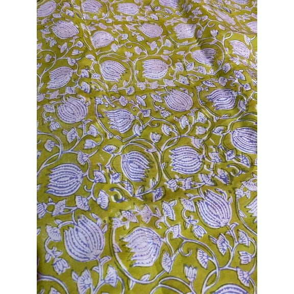 New Era Creation Mint Green Indian Strips Hand Block Printed Cotton Cloth Fabric By The Yard Farmhouse Wedding Event Home Party gift for Dad and Mom Gifts