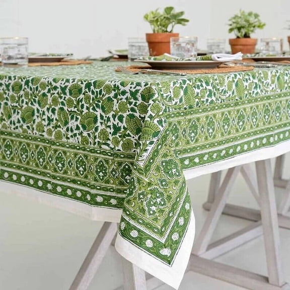 New Era Creation Mint Green Indian Strips Hand Block Printed Cotton Cloth Table Mats Farmhouse Wedding Event Home Party gift for Dad and Mom Gifts