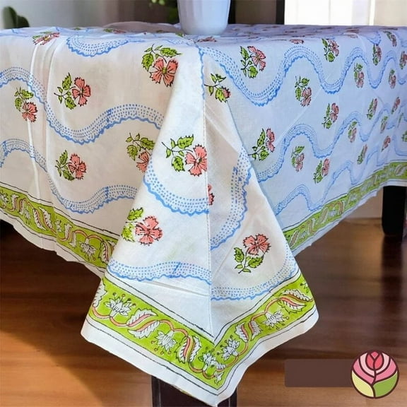 New Era Creation Mint Green Indian Strips Hand Block Printed Cotton Cloth Table Mats Farmhouse Wedding Event Home Party gift for Dad and Mom Gifts