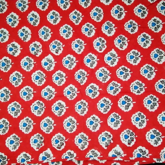 New Era Creation Red, Indian Hand Block Printed Fabric By The Yard,Table Cover,Farmhouse Decor,Linen Set,Wedding Tablecloth mom Gift