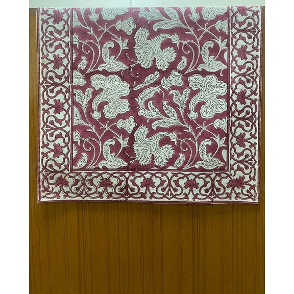 New Era Creation Red Print Table Cloth, Cover India Cotton Table Linen, Custom,Gift for Her,Indian Table Cloth Indigo Print
