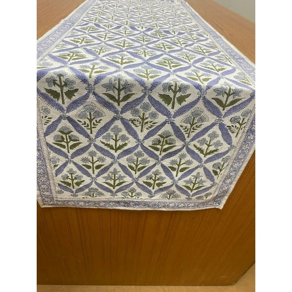New Era Creation Steel Blue Print Table Cloth, Cover India Cotton Table Linen, Custom,Gift for Her,Indian Table Cloth Indigo Print